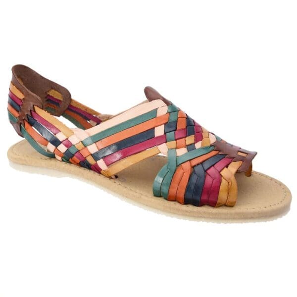 A pair of sandals that are colorful and very comfortable.