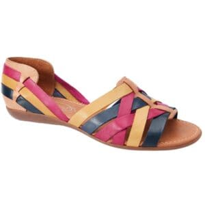 A pair of colorful sandals are shown here.