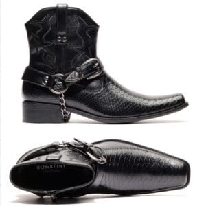 D-717 Negro - Botas de Vestir para Hombre por Mayoreo - Zapatos por Mayoreo