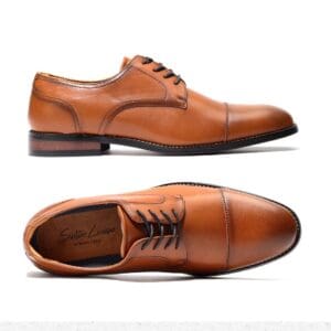 F-411 Benicio Cognac - Zapatos de Vestir para Hombre por Mayoreo - Calzado por Mayoreo