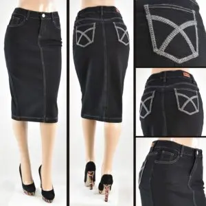 SG-79133A Black - Wholesale Skirts Faldas Mayoreo - Amor Sales