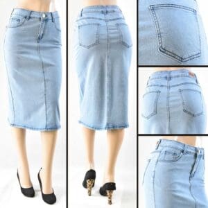 SG-79227 Stone Wash Light - Wholesale Skirts Faldas Mayoreo - Amor Sales