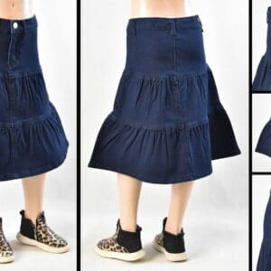 RK-79241K Dark Indigo - Wholesale Girl Skirts Faldas de Niñas Mayoreo - Amor Sales