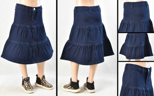 RK-79241K Dark Indigo - Wholesale Girl Skirts Faldas de Niñas Mayoreo - Amor Sales