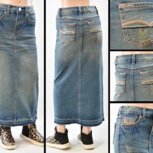 RK-88009KB Vintage Wash - Wholesale Girl Skirts Faldas de Niñas Mayoreo - Amor Sales