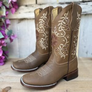 SB-810 Arena - Botas Vaqueras para Mujer Mexicanas por Mayoreo - Bota Vaquera de Cuero para Mujer por Mayor