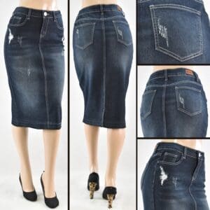 SG-77883G Black Wash - Wholesale Skirts Faldas Mayoreo - Amor Sales