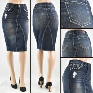 SG-79115 Black Wash - Wholesale Skirts Faldas Mayoreo - Amor Sales