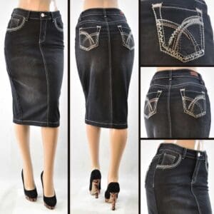 SG-79287 Black Wash - Wholesale Skirts Faldas Mayoreo - Amor Sales