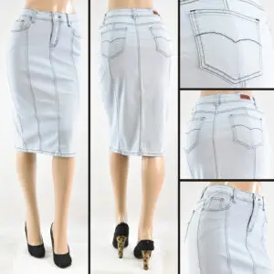 SG-77105 Light Indigo - Wholesale Skirts Faldas Mayoreo - Amor Sales