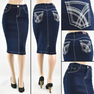 SG-79088 Dark Indigo - Wholesale Skirts Faldas Mayoreo - Amor Sales