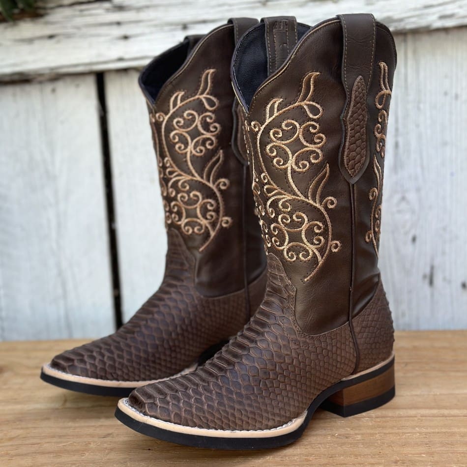 JB-Boa Beauty Arena - Bota Vaquera Piton Imitacion para Mujer por Mayoreo - Botas para Mujer por Mayoreo