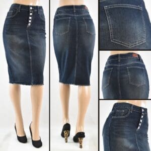 SG-79123A Black Wash - Wholesale Skirts Faldas Mayoreo - Amor Sales