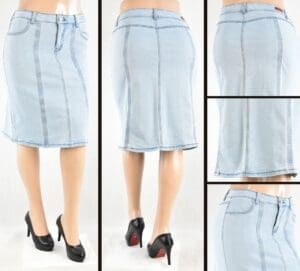 SG-79270 Light Indigo - Wholesale Skirts Faldas Mayoreo - Amor Sales