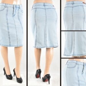 SG-79270 Light Indigo - Wholesale Skirts Faldas Mayoreo - Amor Sales